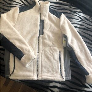 Nautica Oat and Black Fleece Jacket